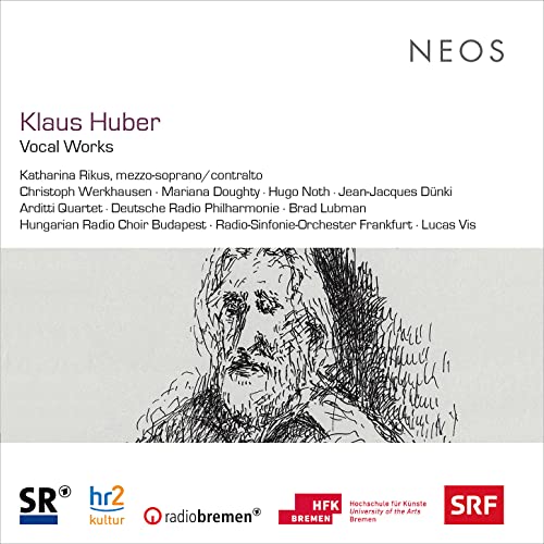 CD cover for Klaus Huber’s “Vocal Works” featuring sketched faces.