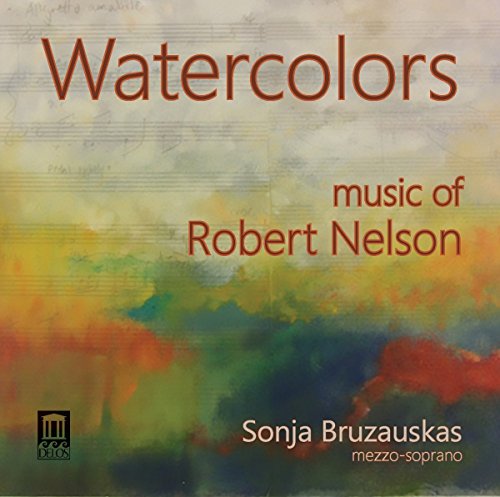 The image shows a CD cover with a watercolor design and text. #### Alt text: "CD cover with watercolor background, red and white text, featuring 'Watercolors' and artist names."