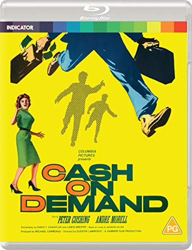 Cash On Demand" Blu-ray cover with figures, money, and yellow background.