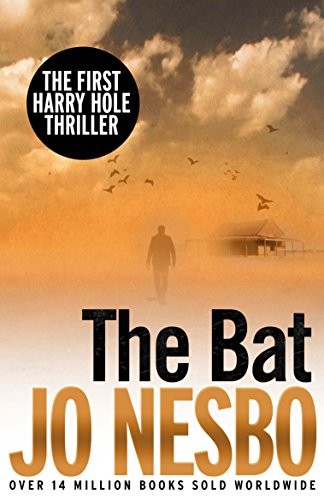 "Book cover of 'The Bat' by Jo Nesbo, featuring a silhouette against a red sky."
