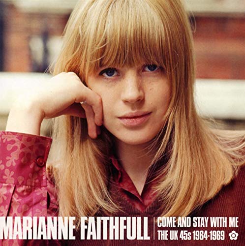 Marianne Faithfull album cover, close-up portrait of a young woman.