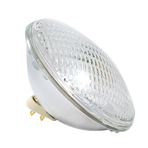 Halogen bulb with a textured glass face and two gold pins.