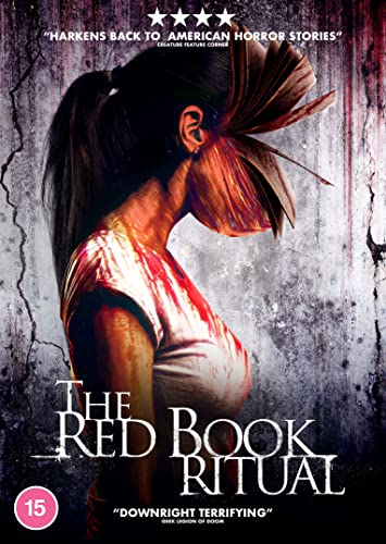 The image depicts a DVD cover for "The Red Book Ritual" with a woman's profile.