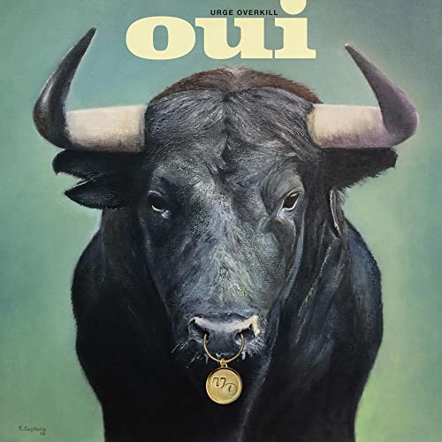 CD cover: black bull with gold ring and text "oui" above.