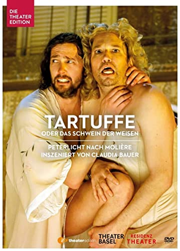 DVD cover for "Tartuffe," featuring two distressed men in robes.