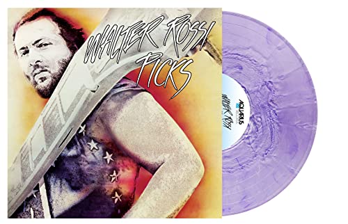 Walter Rossi "Picks" vinyl record cover and a lavender-colored disc.