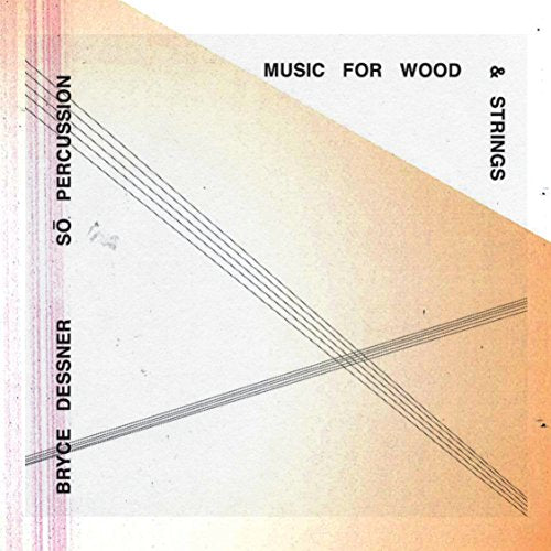 CD cover with abstract lines and text: “Bryce Dessner, So Percussion.”