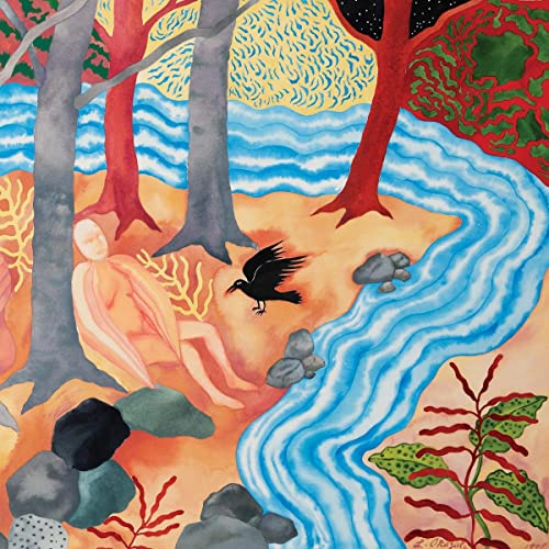 CD cover: painted landscape with figure, bird, and flowing water.