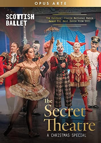 DVD cover for "The Secret Theatre" featuring ballet dancers in circus costumes.
