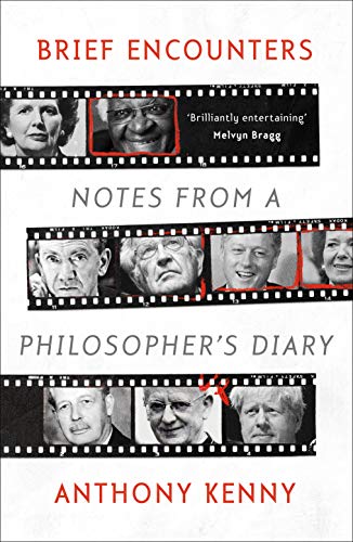 "Book cover with title 'Brief Encounters' and author 'Anthony Kenny', featuring filmstrip images."