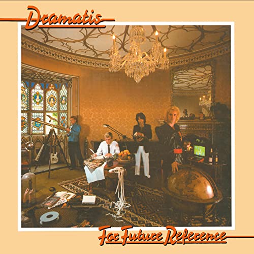 Album cover: Dramatis, featuring people in an ornate room with instruments.
