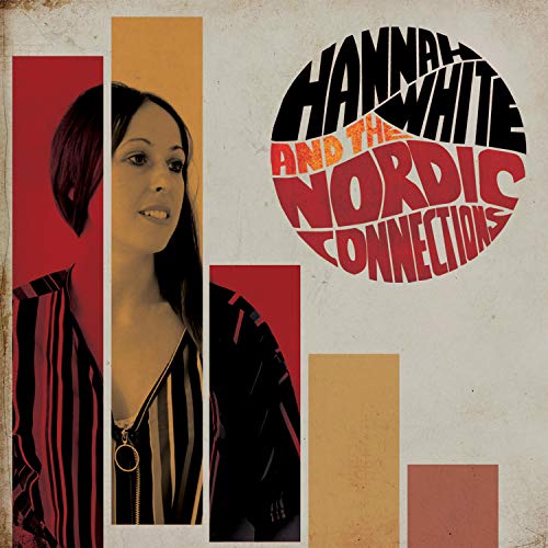 A woman in a striped shirt on a vinyl album cover with red and beige rectangles.