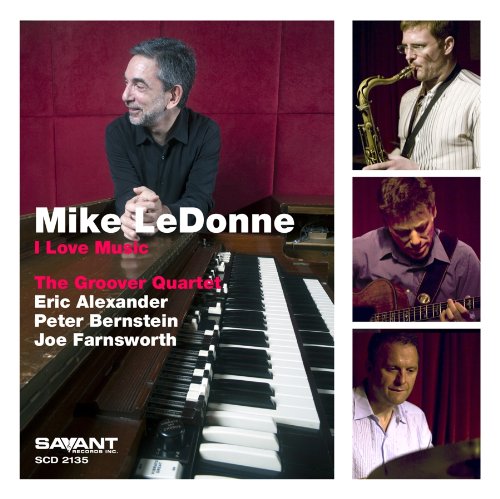Album cover featuring a pianist and three other musicians playing various instruments.
