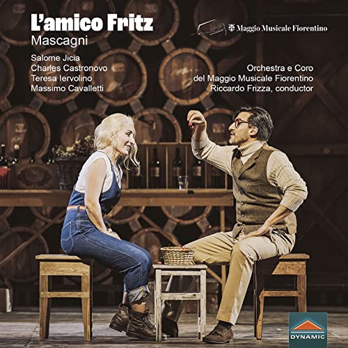 CD cover for Mascagni’s L’amico Fritz featuring two opera singers.