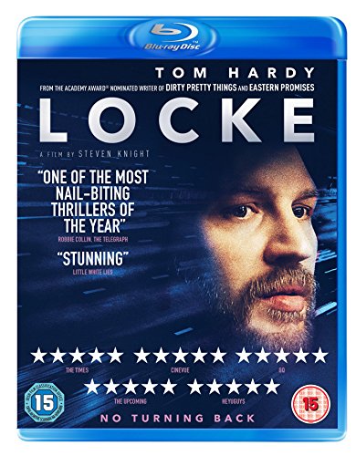 Blu-ray cover for the film "Locke" featuring Tom Hardy's portrait.