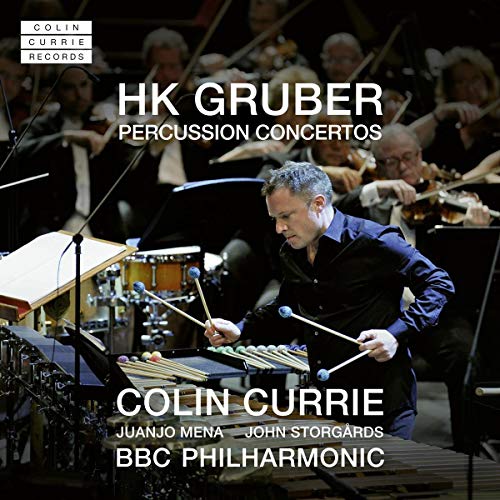 CD cover featuring percussionist Colin Currie with an orchestra.
