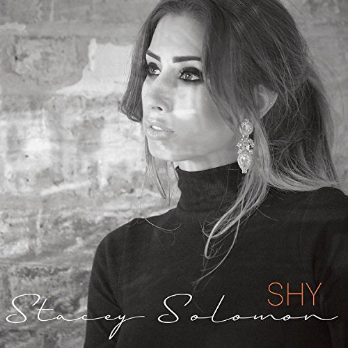 Black and white portrait of Stacey Solomon, album cover for “SHY”.