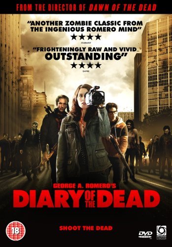 DVD cover for "Diary of the Dead" with a group of people and zombies.
