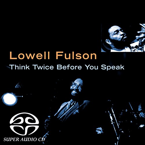 "CD cover featuring Lowell Fulson playing guitar, with spotlight and 'Super Audio CD' logo."