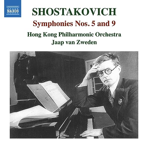 CD cover featuring black and white portrait of composer Shostakovich.