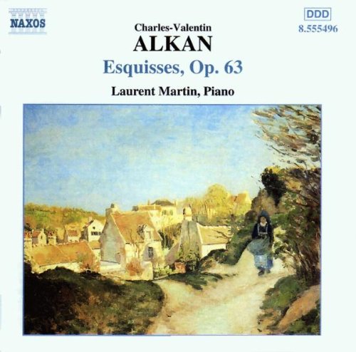 "CD cover featuring a landscape painting and text describing the music and artist."