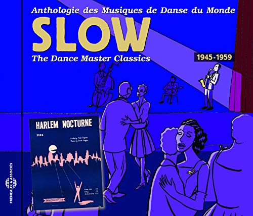 CD cover for “Slow” dance music compilation, 1945-1959, with illustrated dancers.