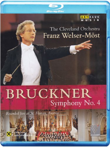 Blue-ray disc cover featuring conductor Franz Welser-Möst and an orchestra in a church.