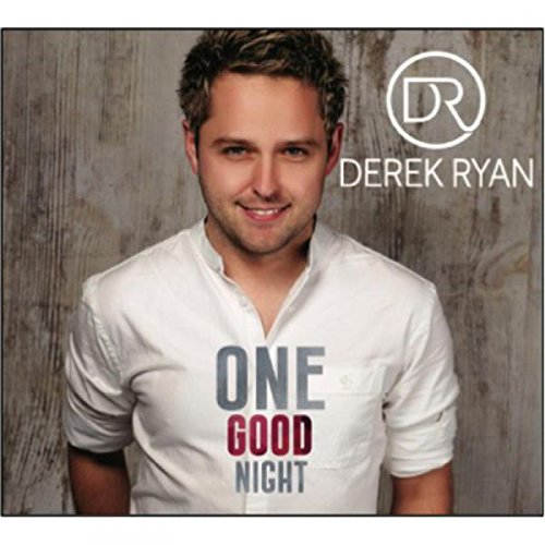 "Derek Ryan's album cover featuring a man in a white shirt against a wooden background."