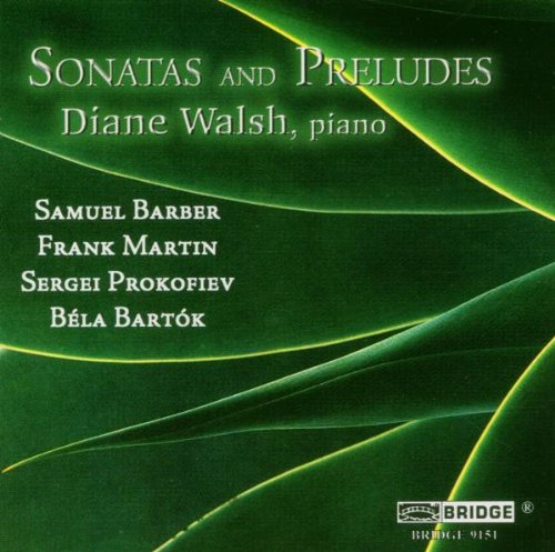 "Diane Walsh piano CD cover with green abstract design and white text."