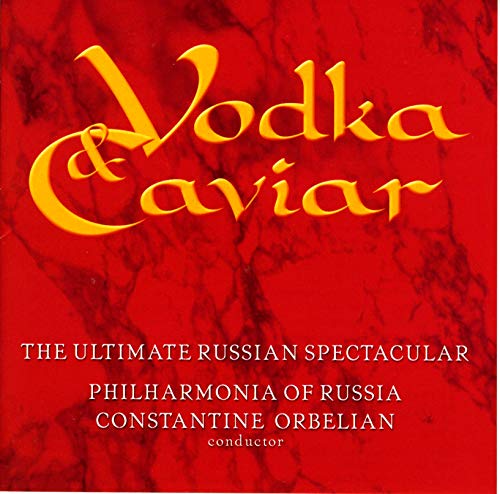 Red CD cover with "Vodka & Caviar" in yellow, featuring white text below.