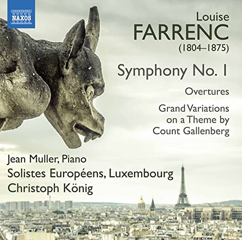 CD cover for Louise Farrenc’s Symphony No. 2 with a gargoyle image.