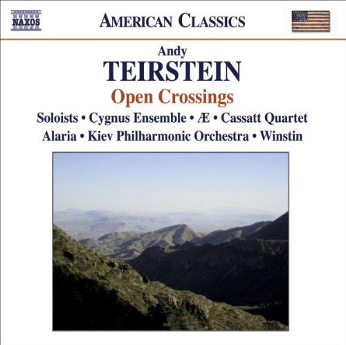 "Album cover with mountain landscape image and text listing artist and ensemble names."