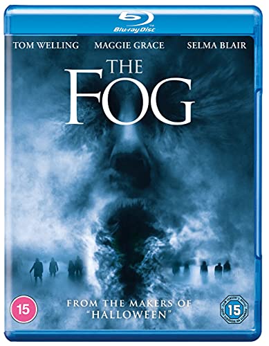 Blu-ray cover for "The Fog" featuring a screaming face in swirling fog.