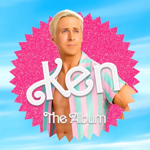 “Barbie The Album” CD cover featuring Ryan Gosling as Ken with pink glitter.