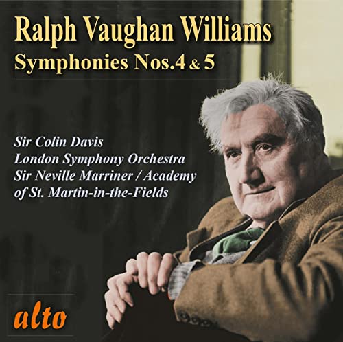 CD cover featuring portrait of composer Ralph Vaughan Williams and conductor Sir Colin Davis.