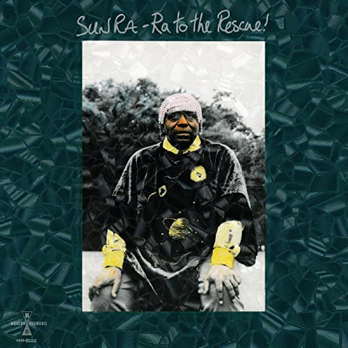 Translucent green vinyl record of Sun Ra’s “Ra To The Rescue” album.