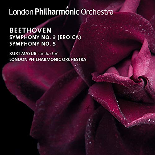 CD cover for Beethoven symphonies with a close-up of a dark red rose.