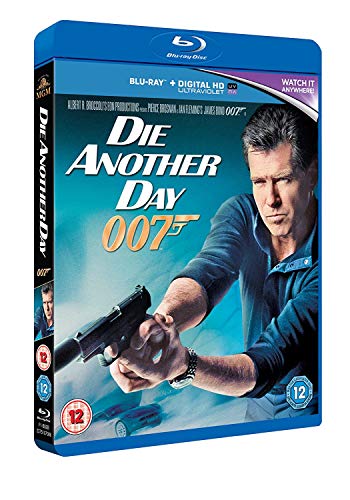 "Blu-ray case featuring Pierce Brosnan as James Bond holding a gun."