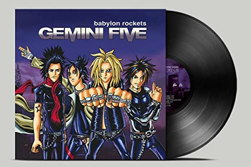 Vinyl record with cover art depicting four anime-style musicians.