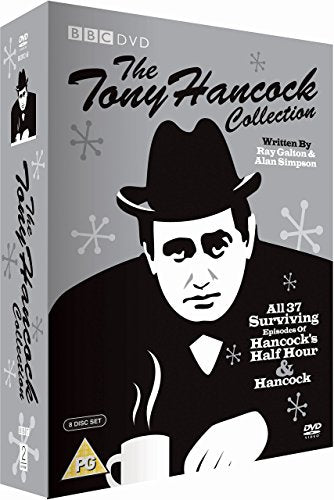 The DVD box set features a black and white image of Tony Hancock holding a coffee mug.