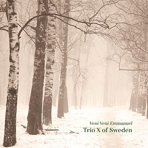 CD cover with a wintry birch forest scene and text at bottom.