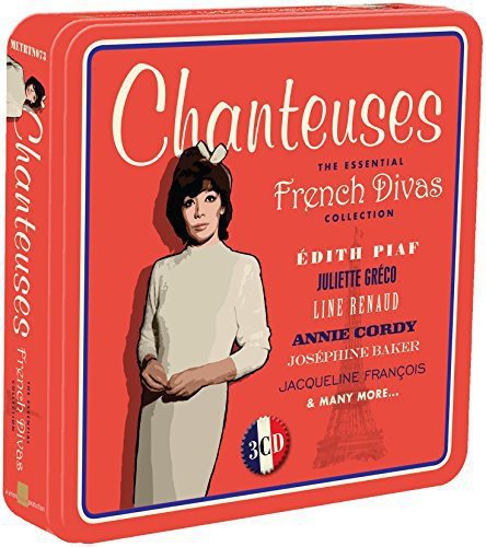 Red CD cover featuring a woman in a white dress with listed French divas' names.