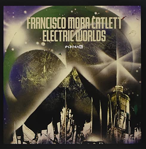 Vinyl record cover: abstract planet and futuristic cityscape artwork.