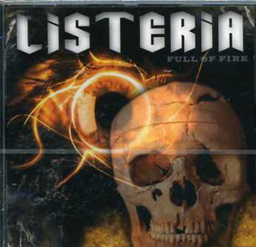 CD cover for "Listeria - Full of Fire" featuring a skull and flames.