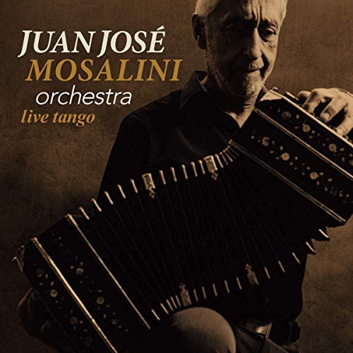 "Album cover featuring a man holding an accordion, with text overlay."