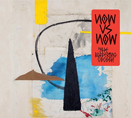 Vinyl record cover with abstract art featuring black cone, blue, and yellow shapes.