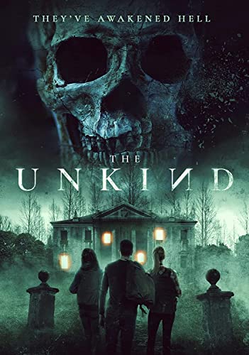 DVD cover for horror film "The Unkind" featuring a skull and house.