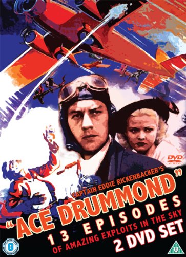 DVD cover for “Ace Drummond” featuring a pilot and airplanes in the sky.