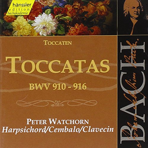CD cover for Bach’s Toccatas, featuring floral still life and portrait.