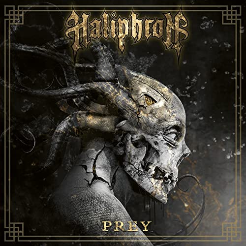 CD cover for Haliphron’s “Prey” featuring a monstrous, decaying figure.